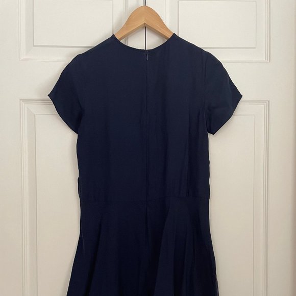 Dusen Dusen Navy Silk Swing Dress - Picture 2 of 4